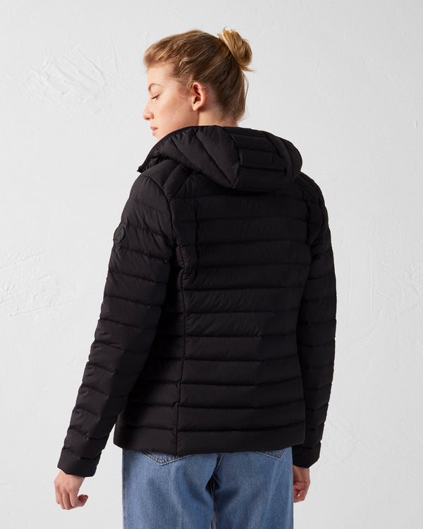 Jott Doudoune à Capuche Stretch Légère Noir Salma