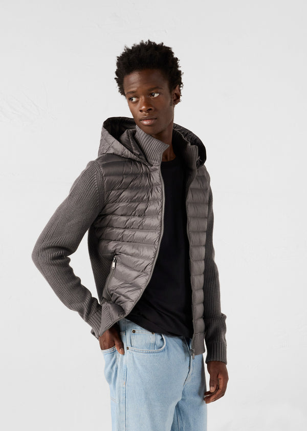 Jott Doudoune Bi-matière Anthracite Jumping