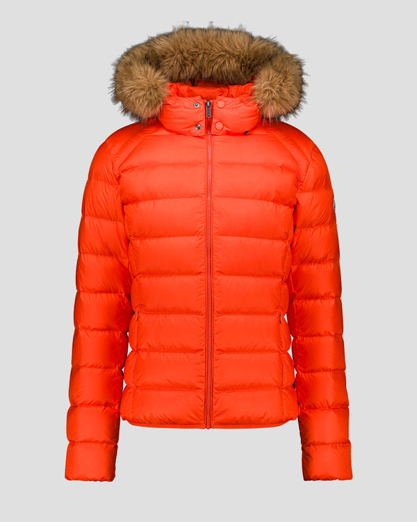 Jott Doudoune Courte à Capuche Rouge Feu Prestige