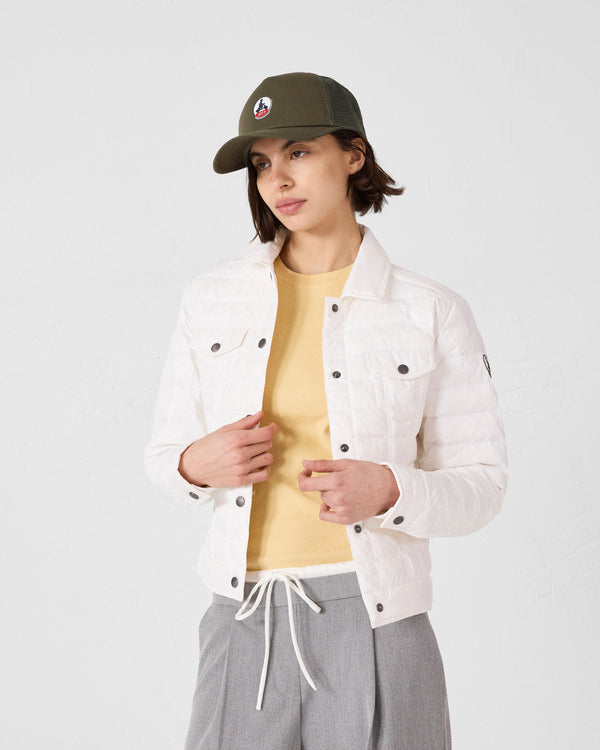 Jott Doudoune Courte Esprit Denim Blanc Elise