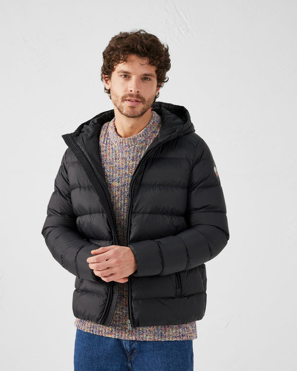 Jott Doudoune Droite à Capuche Noir John