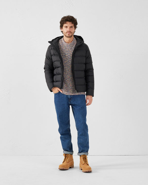 Jott Doudoune Droite à Capuche Noir John