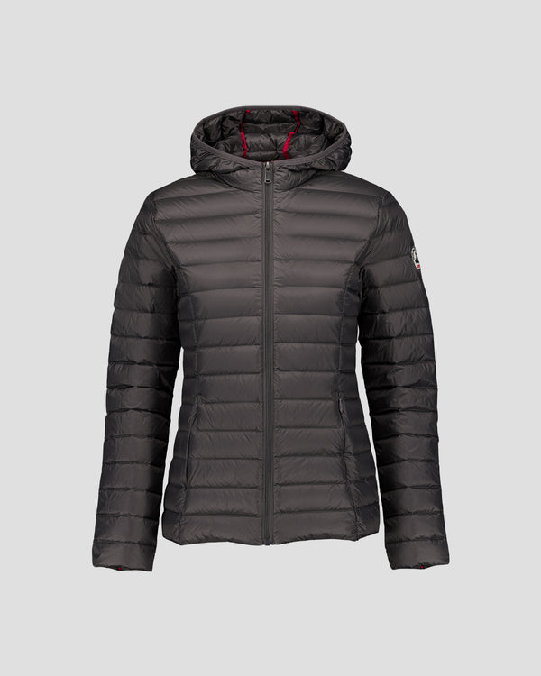 Jott Doudoune Légère à Capuche Anthracite Cloe