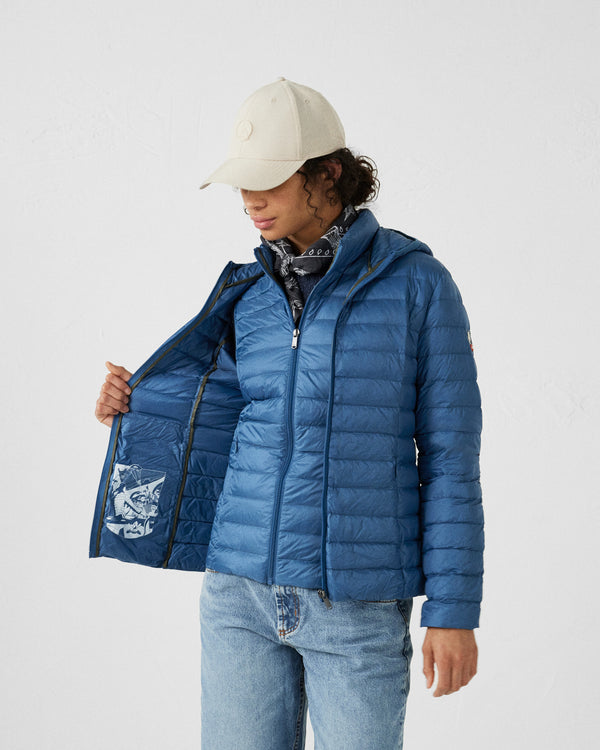 Jott Doudoune Légère à Capuche Bleu Jeans Cloe