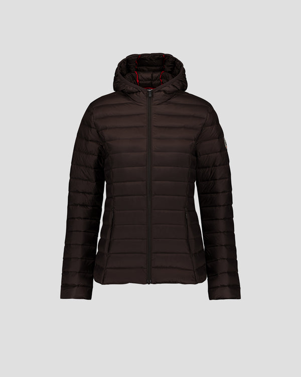 Jott Doudoune Légère à Capuche Café Noir Cloe