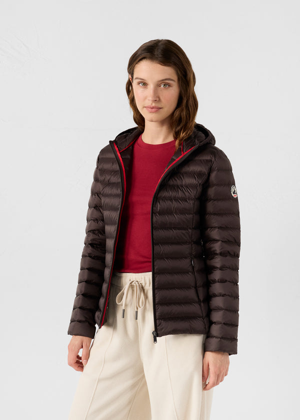 Jott Doudoune Légère à Capuche Café Noir Cloe