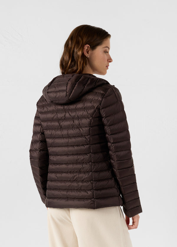 Jott Doudoune Légère à Capuche Café Noir Cloe