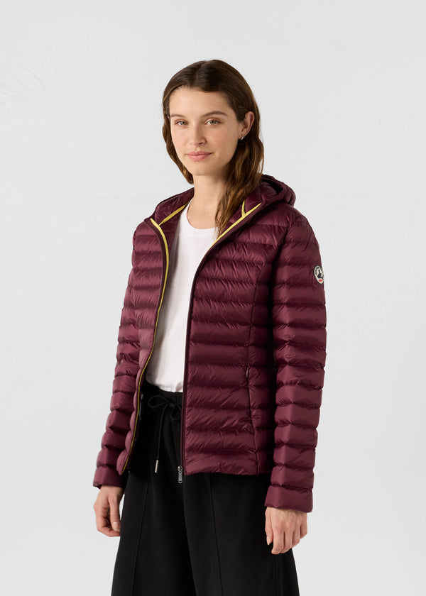 Jott Doudoune Légère à Capuche Cerise Noire Cloe