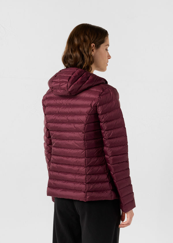 Jott Doudoune Légère à Capuche Cerise Noire Cloe