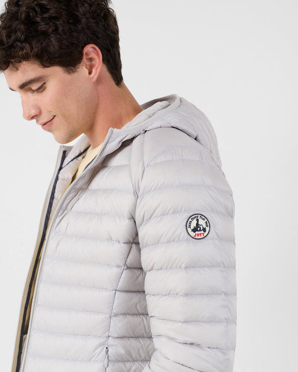 Jott Doudoune Légère à Capuche Gris Glace Nico