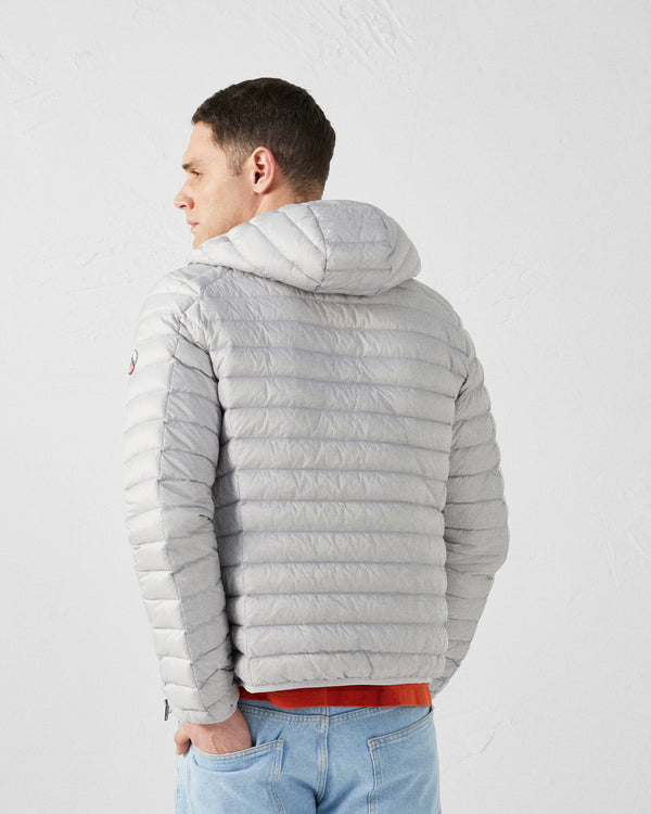 Jott Doudoune Légère à Capuche Gris Glace Nico