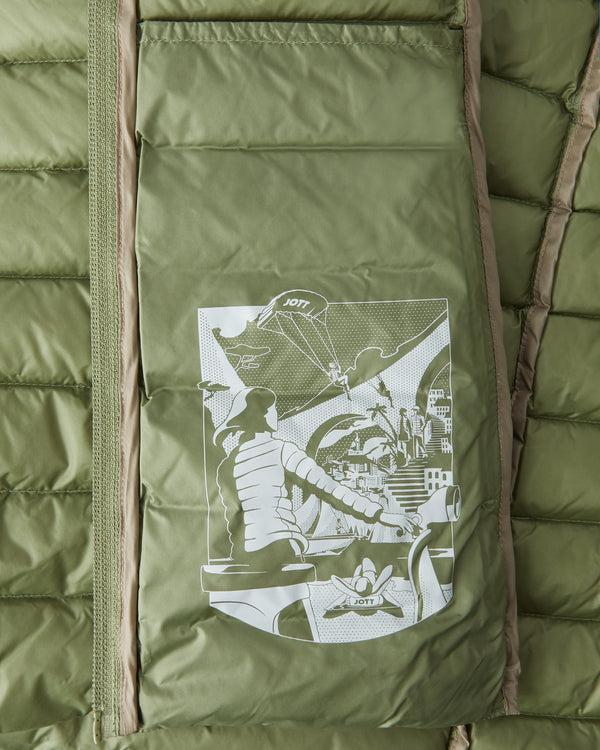 Jott Doudoune Légère à Capuche Kaki Clair Nico