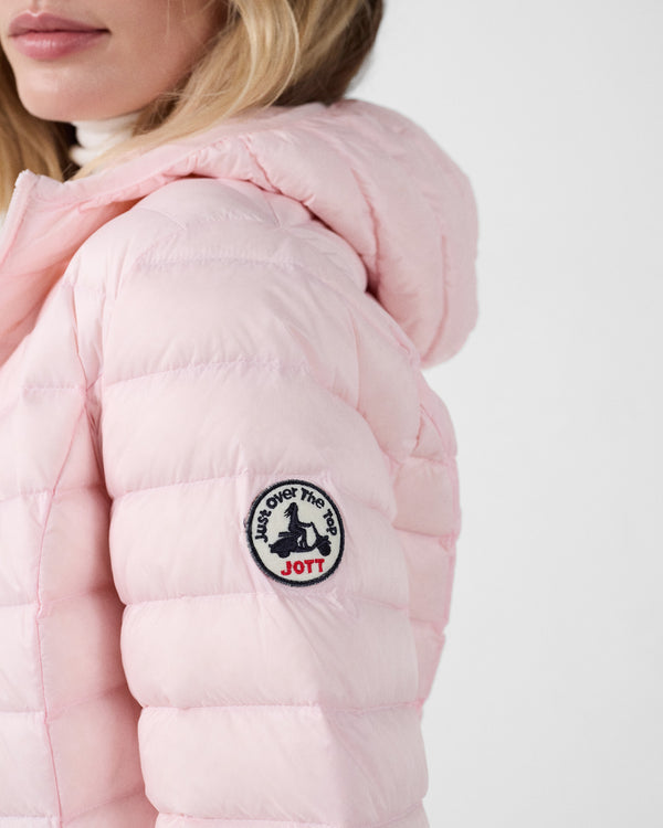 Jott Doudoune Légère à Capuche Rose Pétale Cloe