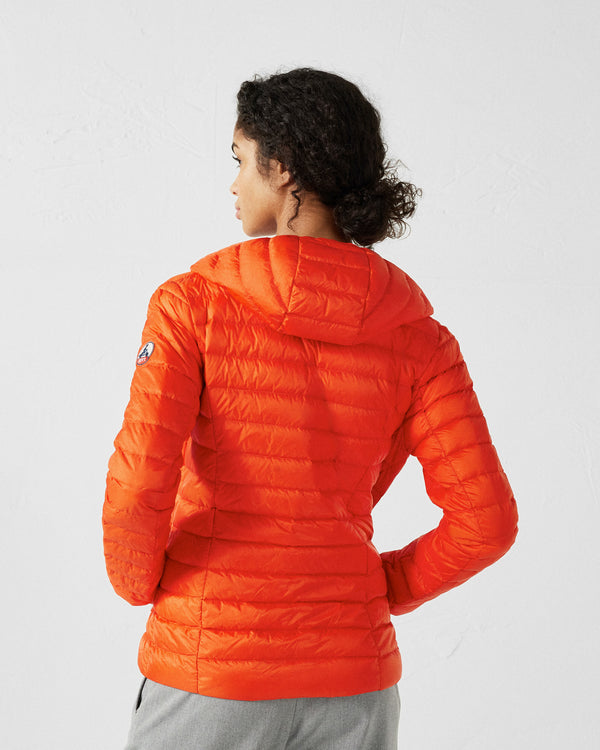 Jott Doudoune Légère à Capuche Rouge Feu Cloe