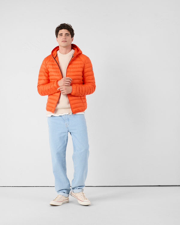 Jott Doudoune Légère à Capuche Rouge Feu Nico
