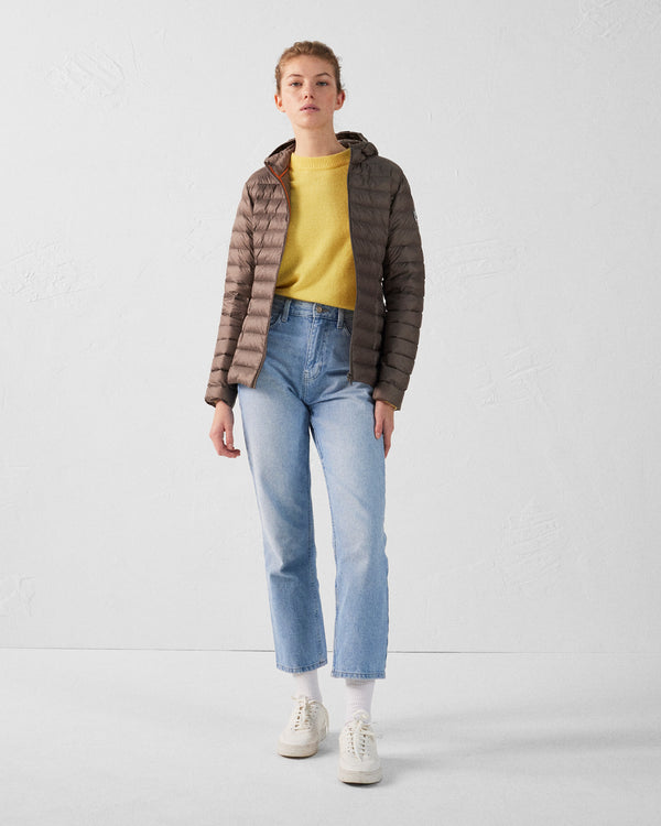 Jott Doudoune Légère à Capuche Taupe Cloe