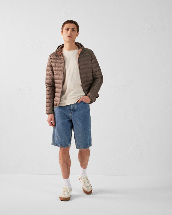 jott Doudoune légère à capuche Taupe Nico