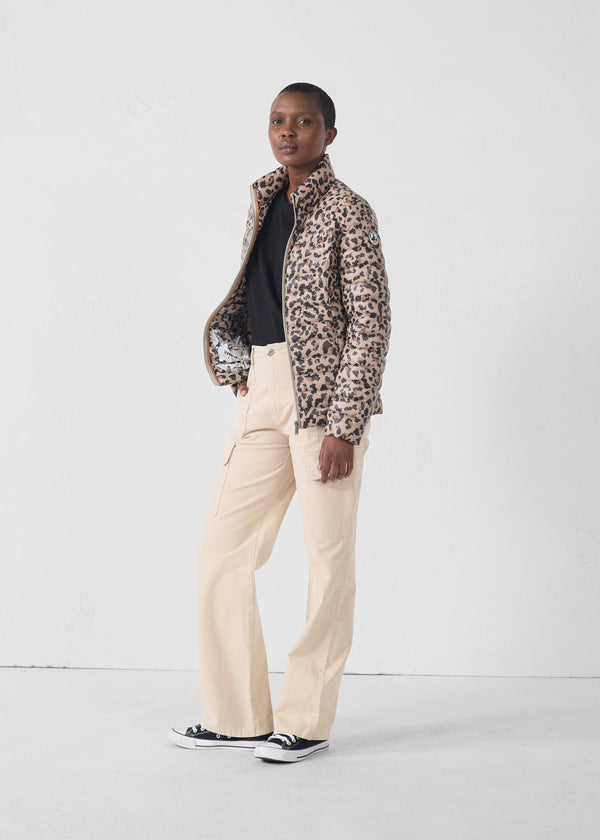 jott Doudoune légère Leopard beige Cha print