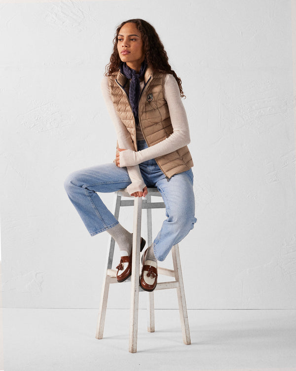 jott Doudoune légère sans manches Beige Seda