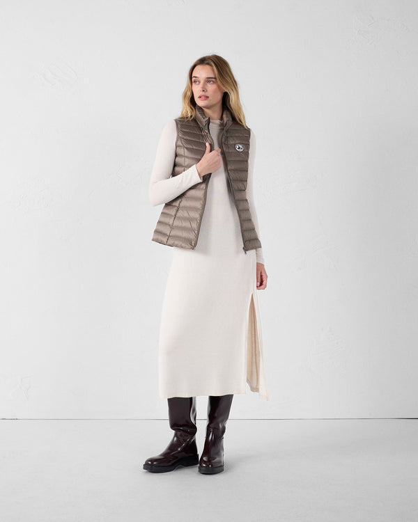 Jott Doudoune Légère Sans Manches Taupe Seda