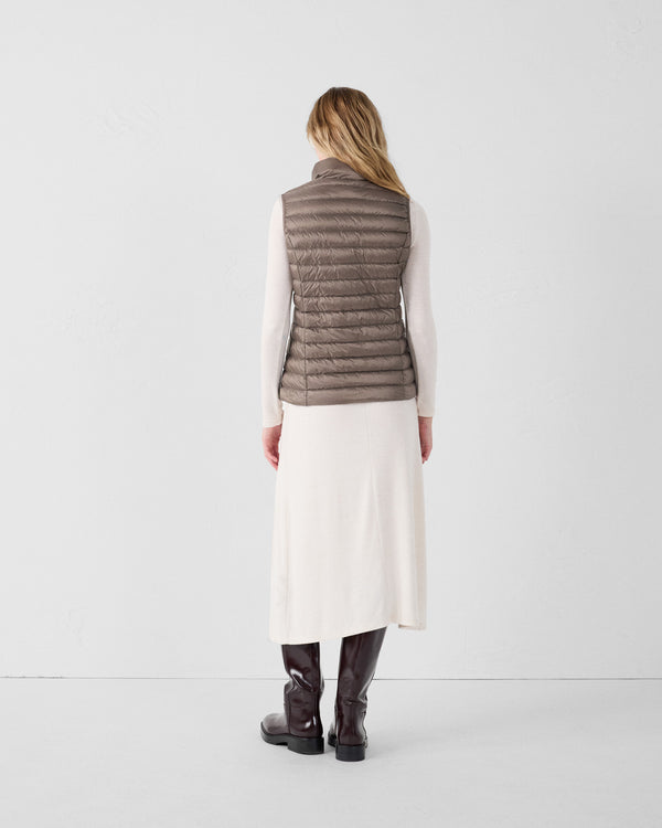 Jott Doudoune Légère Sans Manches Taupe Seda