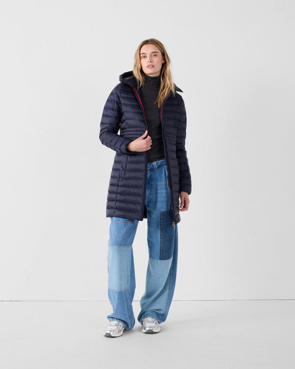 Jott Doudoune Longue à Capuche Marine Vero 2.0