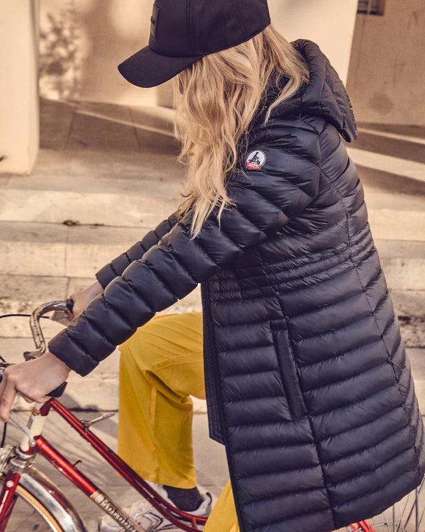 Jott Doudoune Longue à Capuche Noir Vero 2.0