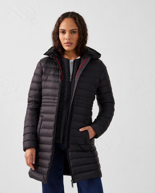 Jott Doudoune Longue à Capuche Noir Vero 2.0