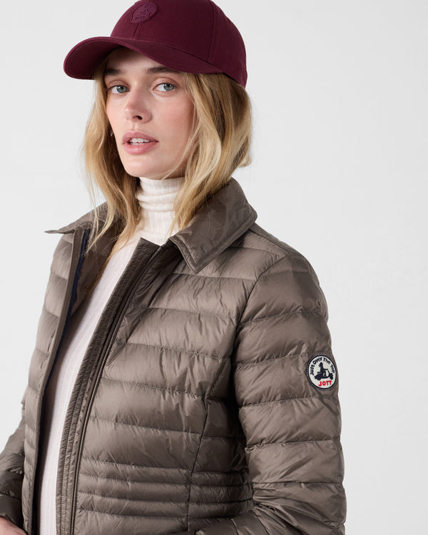 Jott Doudoune Longue à Capuche Taupe Vero 2.0