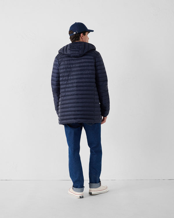 Jott Doudoune Mi-longue à Capuche Marine Xavier