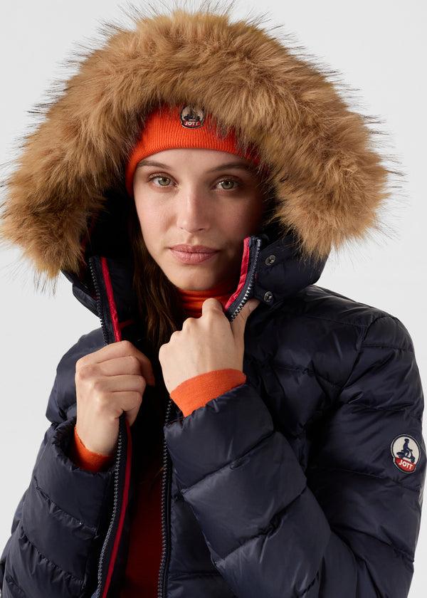 Jott Doudoune Mi-longue Grand Froid Marine Perle