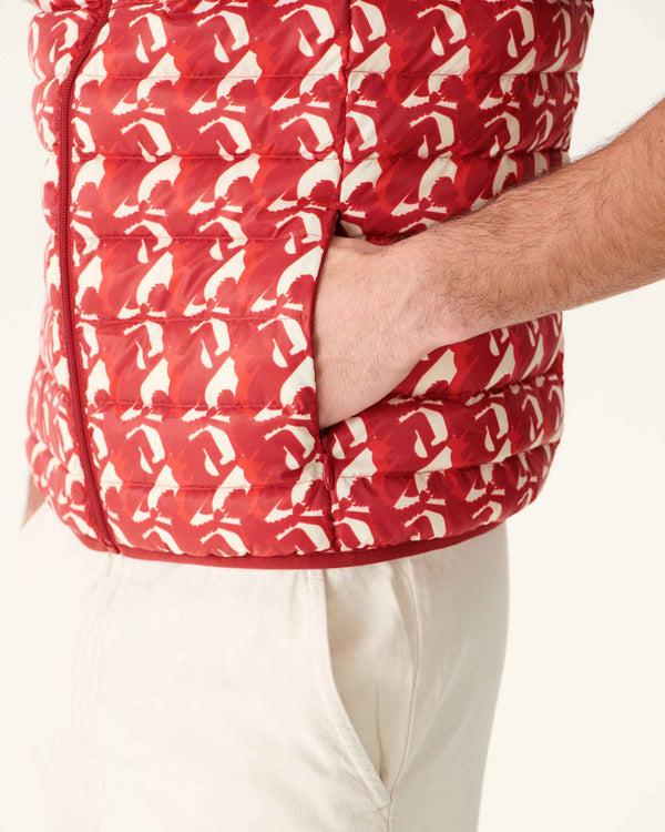 Jott Doudoune Sans Manches Monogram Rouge Vif Tom