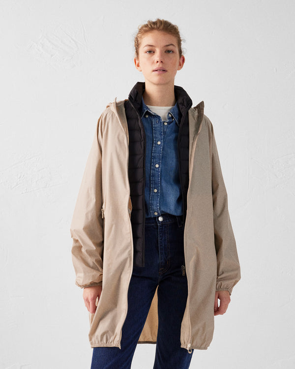 jott Imperméable long à capuche Beige Glendale