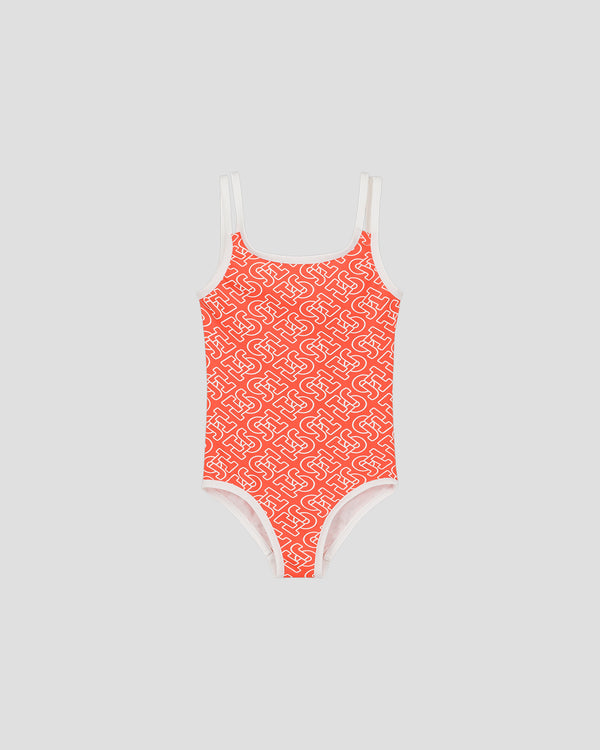 Jott Maillot De Bain Mono Rouge Feu Milla Monogram