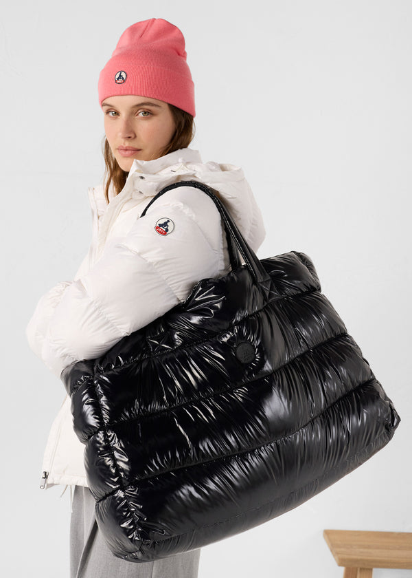 jott Maxi totebag laqué Noir Leina laquée