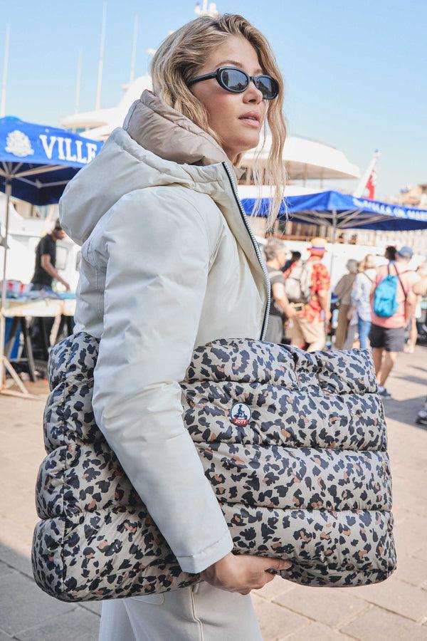 jott Maxi totebag Leopard beige Leina print