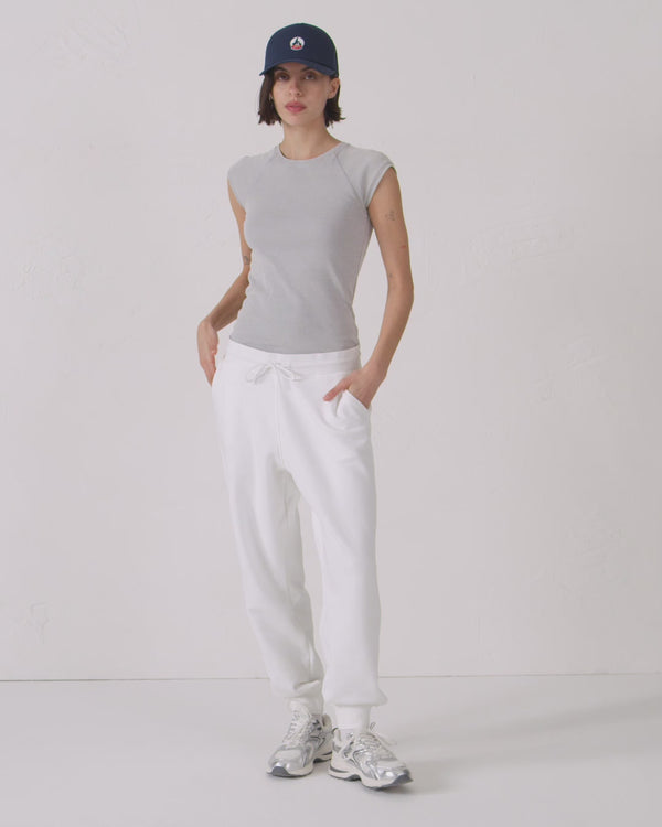 jott Pantalon de sport en coton Blanc Iris