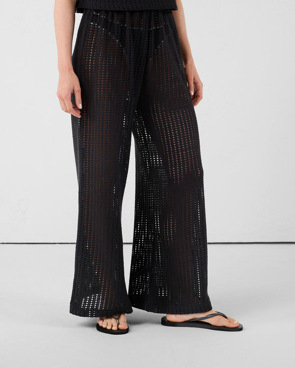 Jott Pantalon En Maille De Coton Noir Virginia