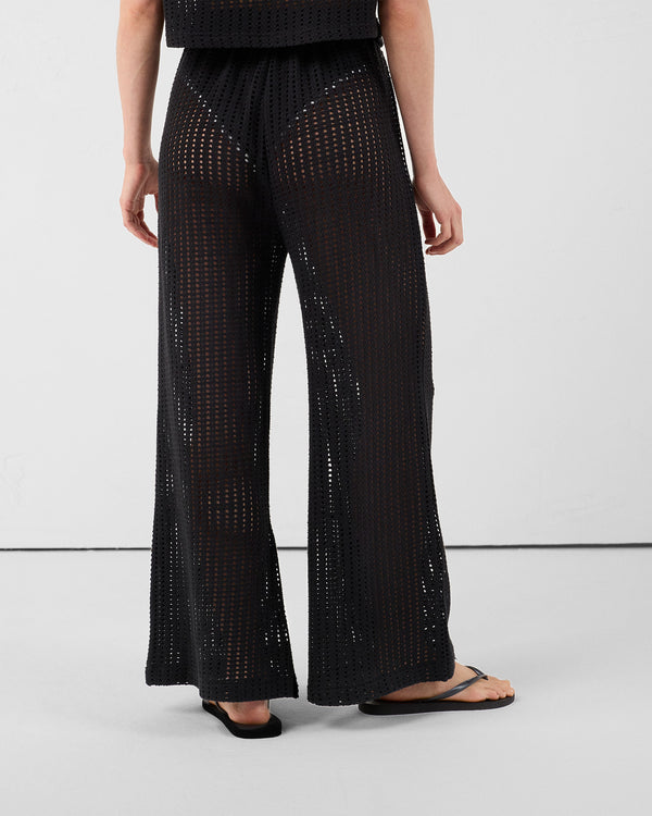 Jott Pantalon En Maille De Coton Noir Virginia