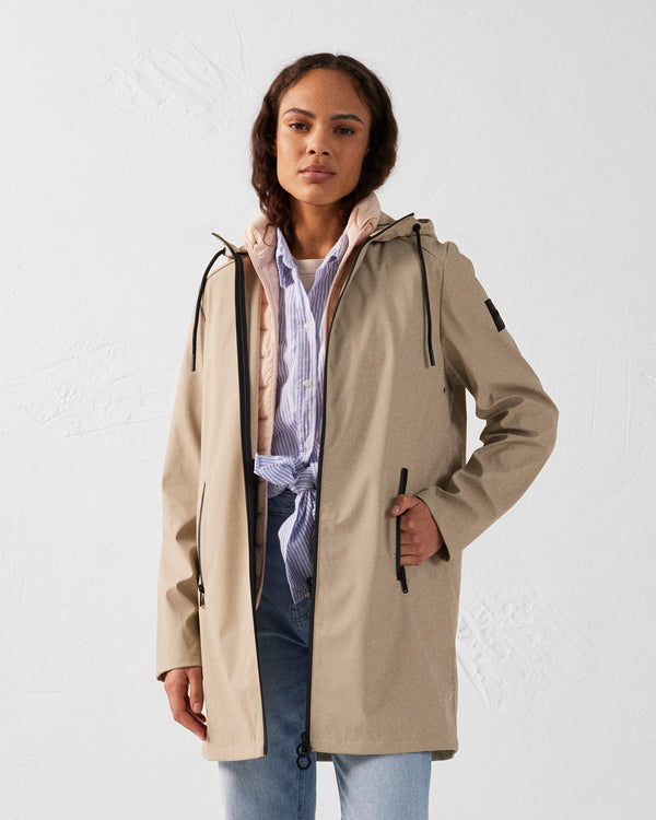 Jott Parka Mi-longue Légère Beige Erika