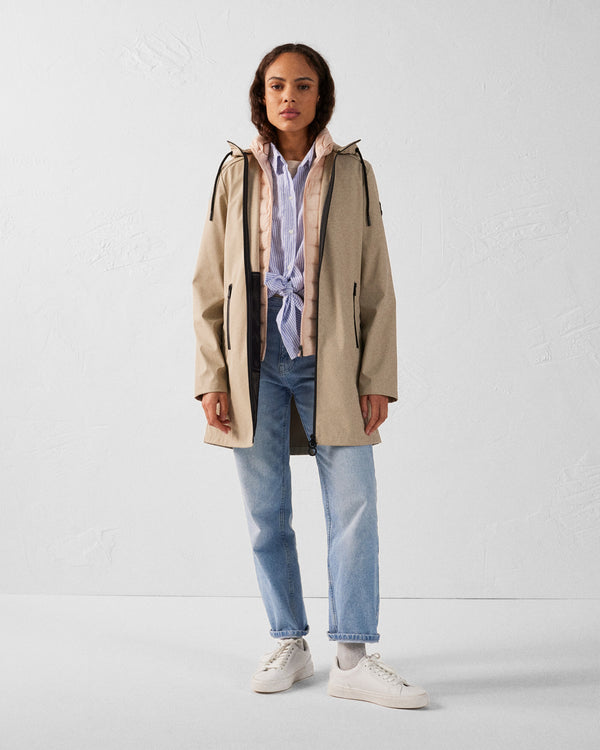 jott Parka mi-longue légère Beige Erika