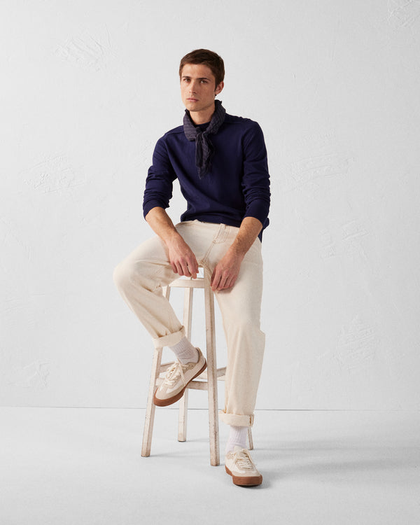 Jott Pull En Maille Col Rond Marine Hadrien