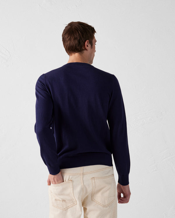 Jott Pull En Maille Col Rond Marine Hadrien