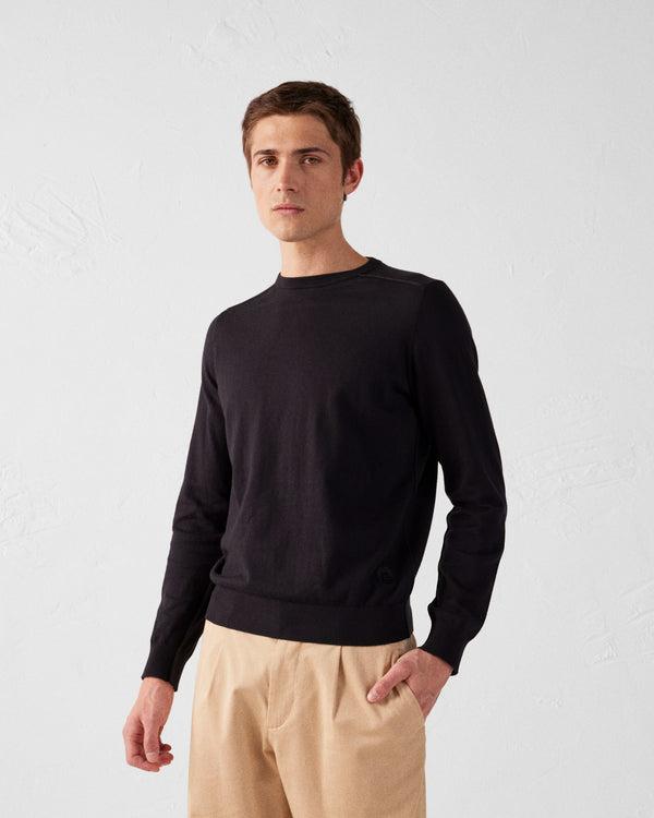 jott Pull en maille col rond Noir Hadrien