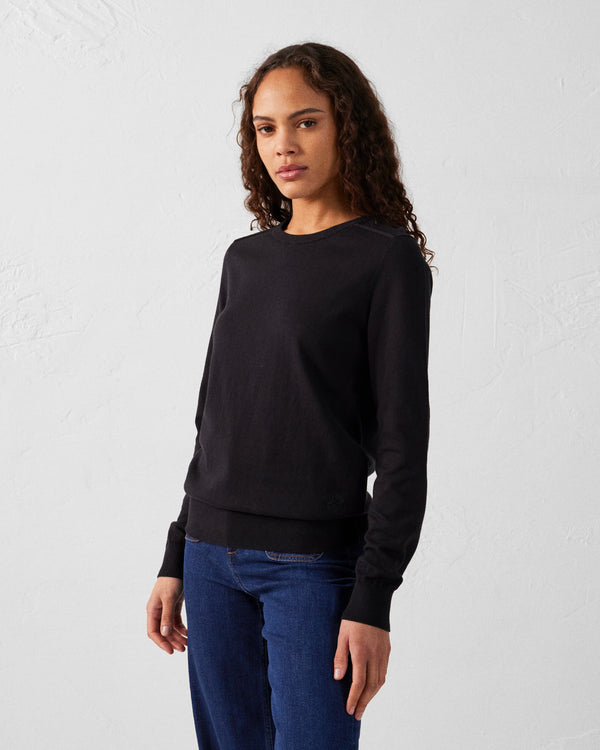 jott Pull en maille col rond Noir Heloise