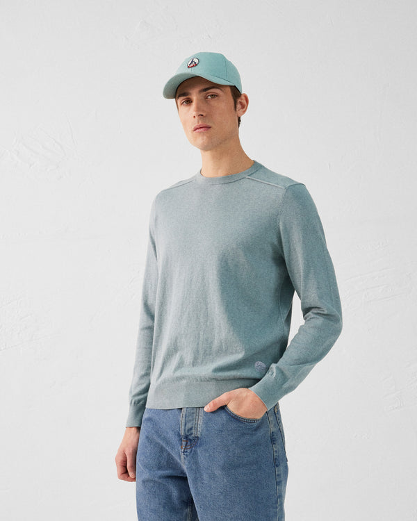 jott Pull en maille col rond Vert minéral Hadrien