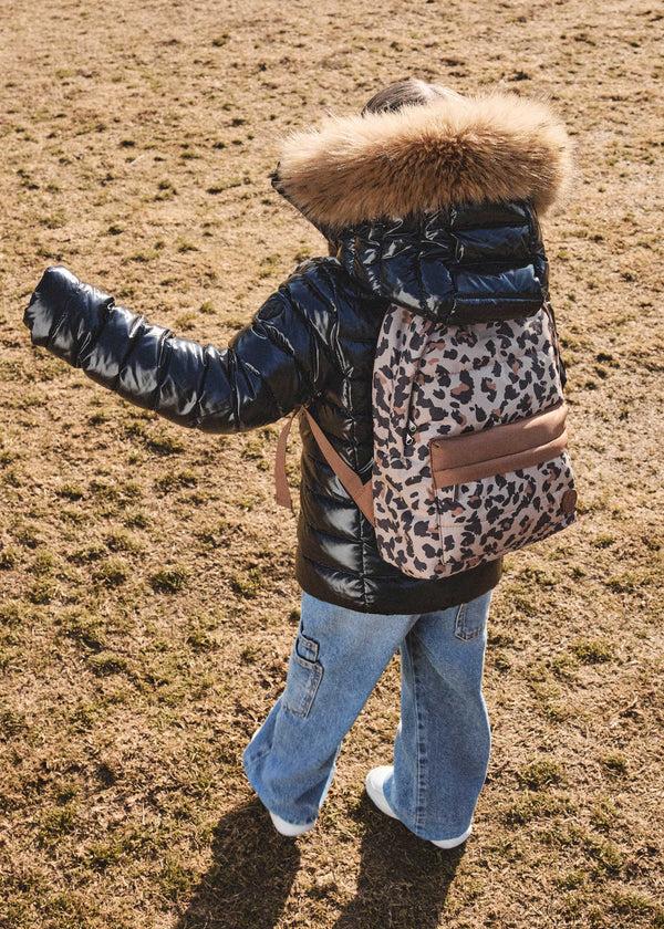 jott Sac à dos Leopard beige Pupil print