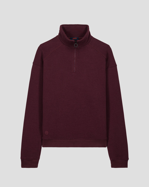 Jott Sweatshirt Demi-zippé Cerise Noire Line