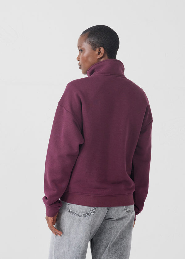 Jott Sweatshirt Demi-zippé Cerise Noire Line