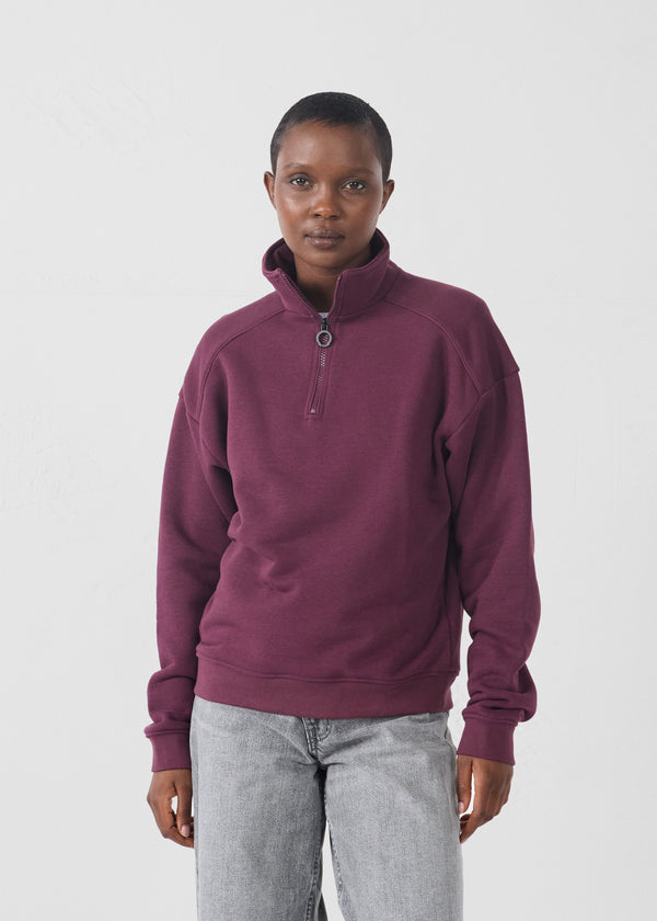 jott Sweatshirt demi-zippé Cerise noire Line